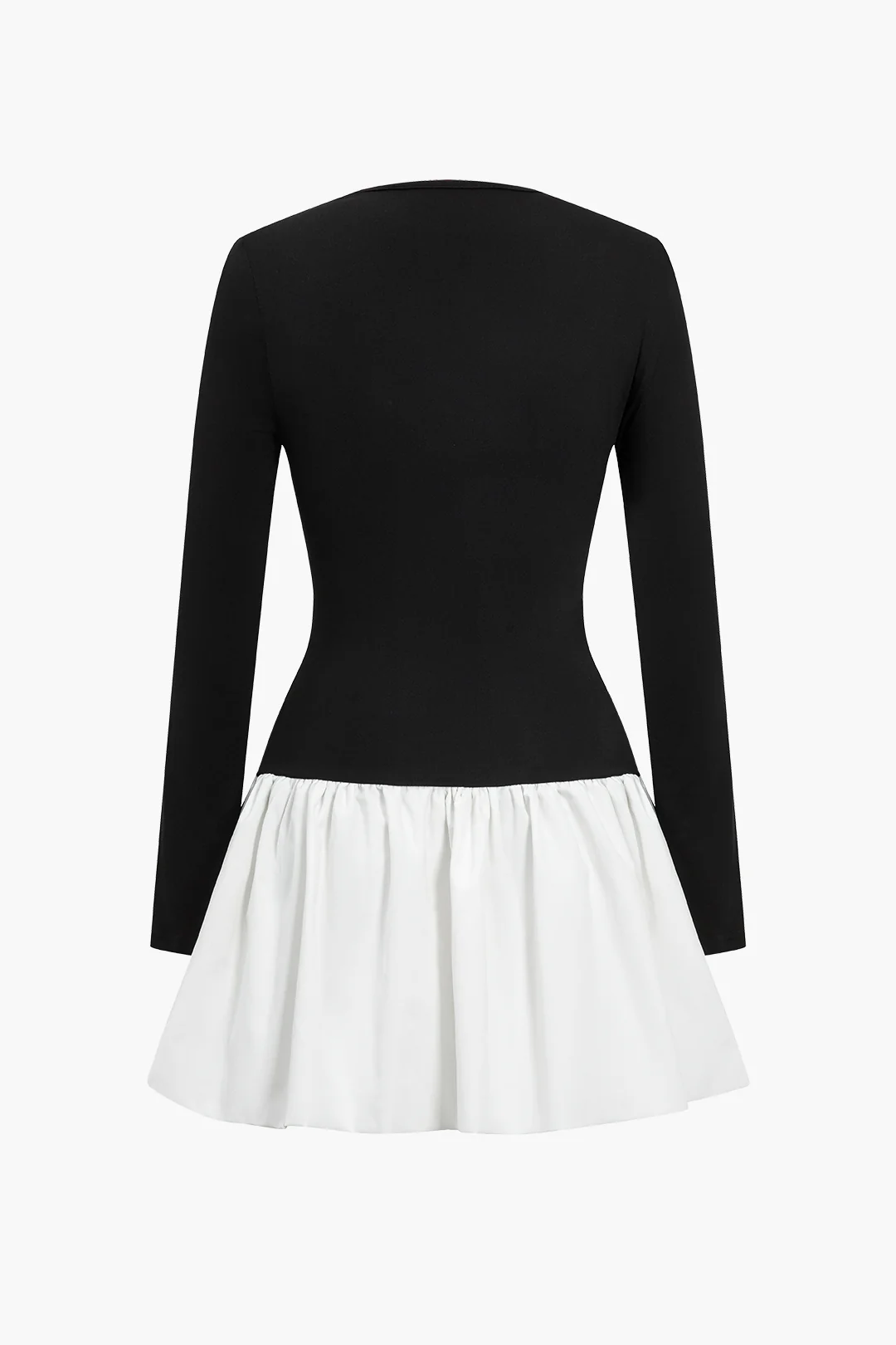 Patchwork Long-Sleeve Mini Dress - Image 3